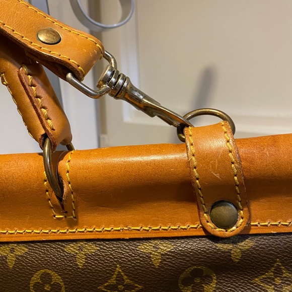 Auth Louis Vuitton Kleber Travel Bag in Monogram w/Vachetta Leather 1989 France - Picture 14 of 15